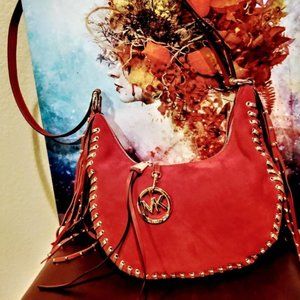 Michael Kors Rhea Grommet Fringe Hobo Bag